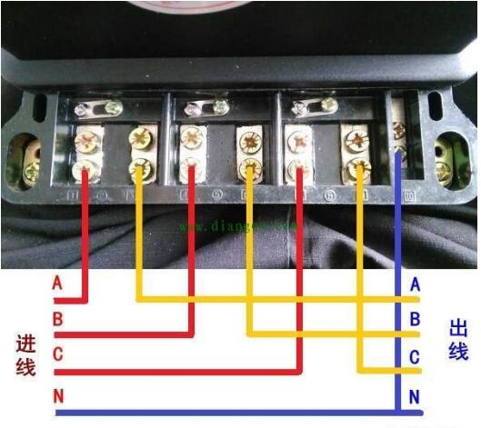 三相四線電子式電能表直通式如何接線？