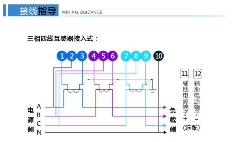 杭州炬華DTSD1296三相四線多功能電能表加了互感器怎么接線？