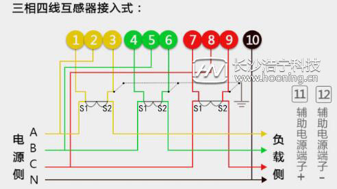 三相四線數字電表接線圖